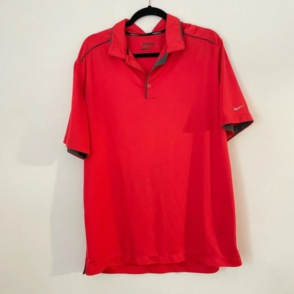 Nike polo mens dri fit red golf polo xlarge